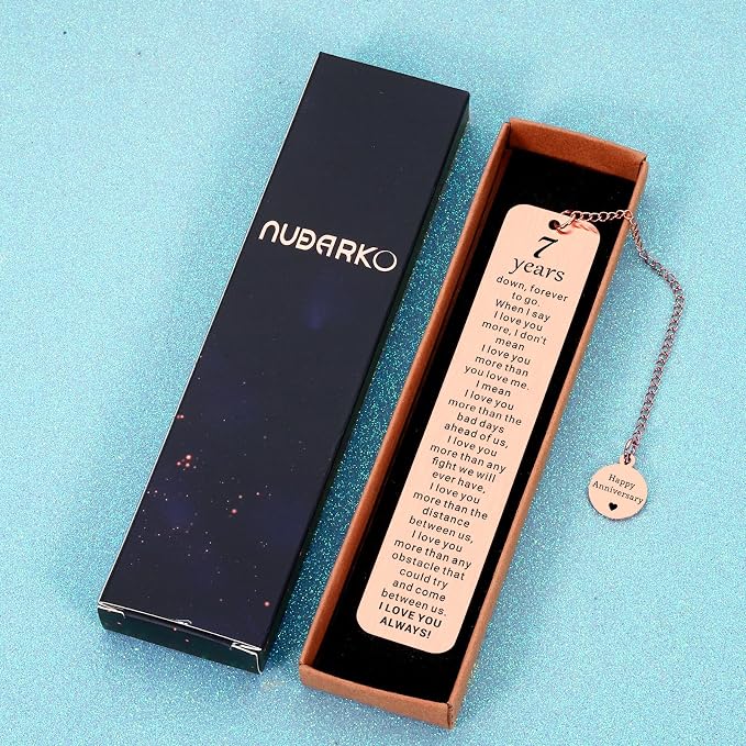 7 Years 7th Anniversary Copper Gifts for Him Her Men Women Couple 7th Copper Anniversary Wedding Gifts for Her Wife Girlfriend Husband Anniversarys Coppers Christmas Valentine Gift Bookmark for Women
