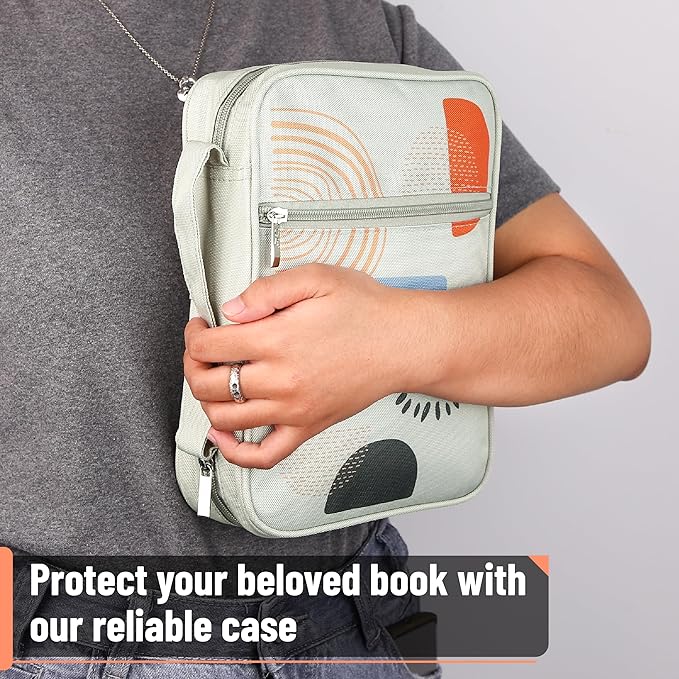 Mr. Pen- Bible Cover Case, Carrying Book Case with Durable Handle and Zippered Pocket, Bible Protective Church Bag for Men & Women, Christian Gifts, Gray Style