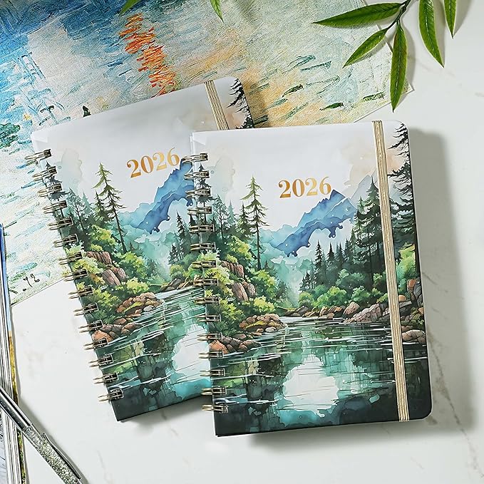 2026 Planner - 2026 Planner Weekly and Monthly, Jan 2026 - Dec 2026, 6.3” x 8.4”, 2026 Calendar Planner, Twin-Wire Binding, Inner Pocket, Colorful Monthly Tabs, Elastic Closure, Contacts, Holidays