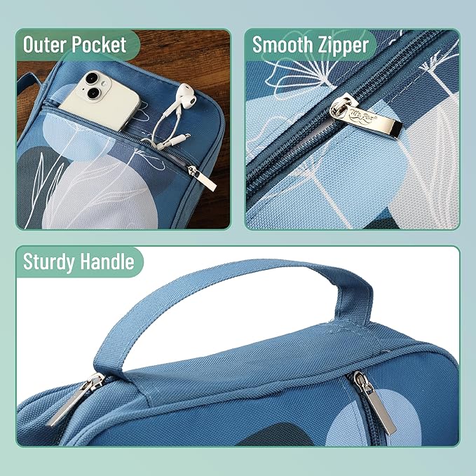 Mr. Pen- Bible Cover Case, Carrying Book Case with Durable Handle and Zippered Pocket, Bible Protective Church Bag for Men & Women, Christian Gifts, Blue Bloom