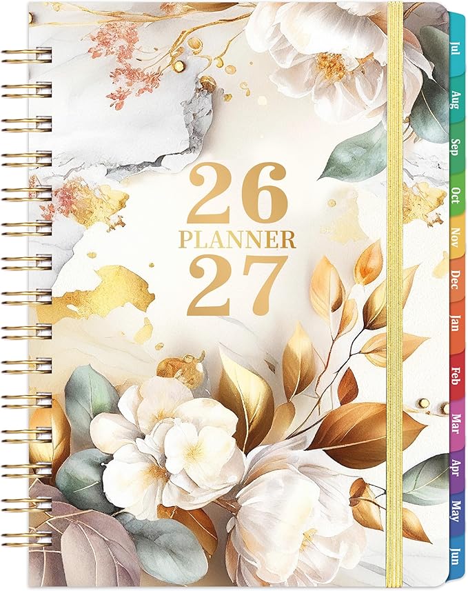 Planner 2026-2027 - Planner 26-27 Weekly and Monthly, Jul.2026 - Jun.2027, 8.5" x 6.4", 2026-2027 Calendar Planner with Monthly Tabs, Back Pocket, Sturdy Binding