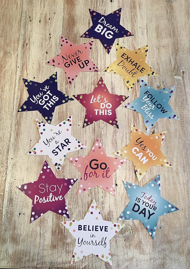 Peachy Keen Crafts Laminated Motivational Positive Sayings for Classroom Bulletin Board Decorations and Classroom Decor