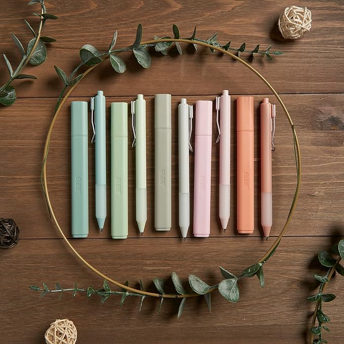 BLIEVE - Aesthetic Highlighters and Gel Pens With Soft Ink and Chisel Tip, Bible Highlighters and Pens No Bleed, Dry Fast Easy to Hold, for Bible Journaling Planner School Supplies (PASTEL)