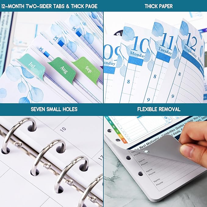 Planner Refills 2026-2027 - Jul.2026 - Jun. 2027 Planner, Two Pages Per Day Daily ＆ Monthly Planner, 5.5" x 8.4", Ring-Bound Organizer, Daily Tracker & Schedule, Colorful Tabs