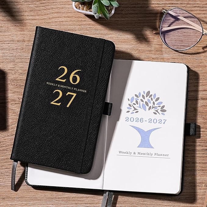 2026-2027 Pocket Planner/Calendar - Jul 2026 - Jun 2027, Academic Planner 2026-2027, Pocket Calendar for Purse, 6.3'' × 3.8'', Elastic Bound, Agenda Book