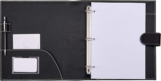 It's Academic Executive Faux Leather Portfolio Folder, Black