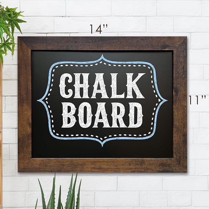 Loddie Doddie Magnetic Chalkboard - 11" x 14", Rustic Frame - Stain-Resistant Chalkboard Calendar - Magnetic Board for Wall Display - Wall-Mount Organizer & Menu Board for Kitchen