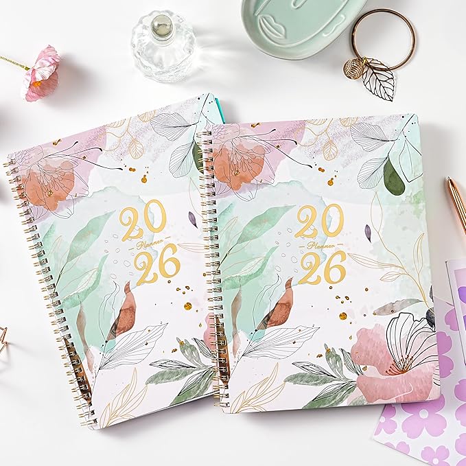 2026 Planner - 2026 Weekly and Monthly Planner, Jan.2026 - Dec.2026, Weekly and Monthly Planner 2026, 9" x 11", Calendar Planner, Colorful Tabs, Back Pocket, Perfect Daily Organizer - Floral