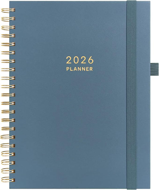 And Per Se 2026 Planner, A4 Size-Daily, Weekly & 18-Monthly Planner, Daily Schedule, Monthly Tabs, 100 GSM Thick Paper(Dark Blue)