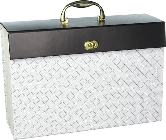 U Brands Modern-Noir Expandable File 19 Pocket, White (201A0206)