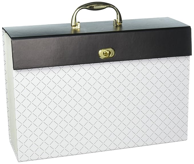 U Brands Modern-Noir Expandable File 19 Pocket, White (201A0206)
