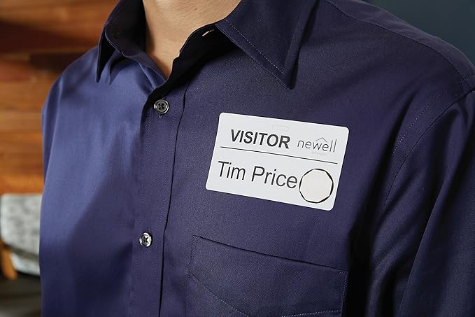 DYMO 30911 Visitor Management Time-Expiring Name Badges, Adhesive, 2-1/4 x 4, 250/Box