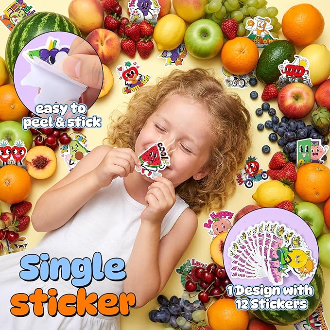384PCS Scratch and Sniff Stickers for Kids, Large Scented Reward Smelly Fruits Stickers, Motivational Incentive Fun Sticker with Positive Words for Students School Teachers Must Haves, 32 Designs