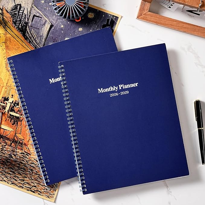 2026-2029 Monthly Planner/Calendar - 3 Year Monthly Planner 2026-2029, Jul 2026 - Jun 2029, 9'' x 11'', Calendar Planner with 36 Months Tabs, Double-Side Pocket, Holidays, Notes Pages-Blue