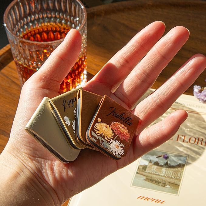 Personalized Magnetic Bookmark, Custom Leather Birth Flower Bookmark with Name, Unique Gift for Book Lovers, Birthday & Christmas Book Accessory