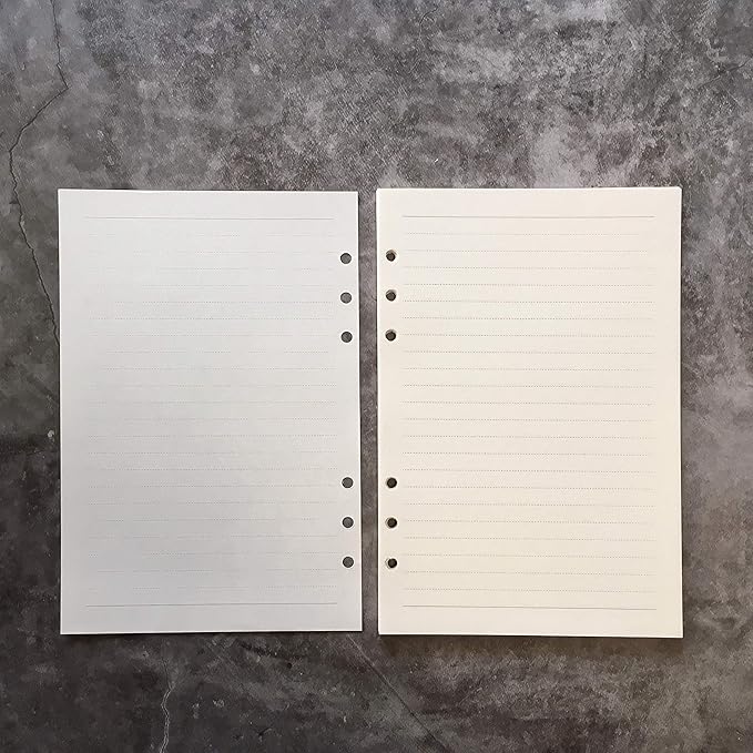 Zelten Refills/Loose Leaves for A5 Cover Ring Binder/Personal Organizer/Planner(A5 6 Holes, Lined 2 Pack)