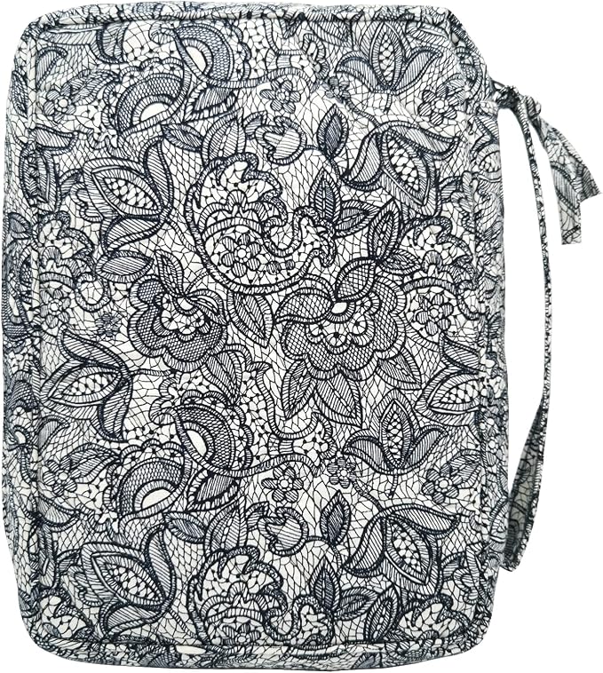 DIWI Quilted Bible Cover Extra Large Sizes 11.25 X 8.25 X 2.75 Inches Good Book Case (XL, C1 Navy Canopy)