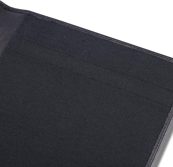 Leather 5"x 8" Junior Padfolio for Men & Women with Pen Loop, Italian Calfskin, Business Portfolio Notebook Folder (Classic Black)