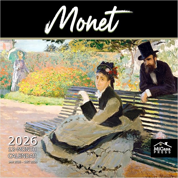MICASA PRESS Claude Monet 2026 Wall Calendar 12 Month | 12" x 24" Open | Thick & Sturdy Paper | Giftable | Impressionist Art Calendar 2026