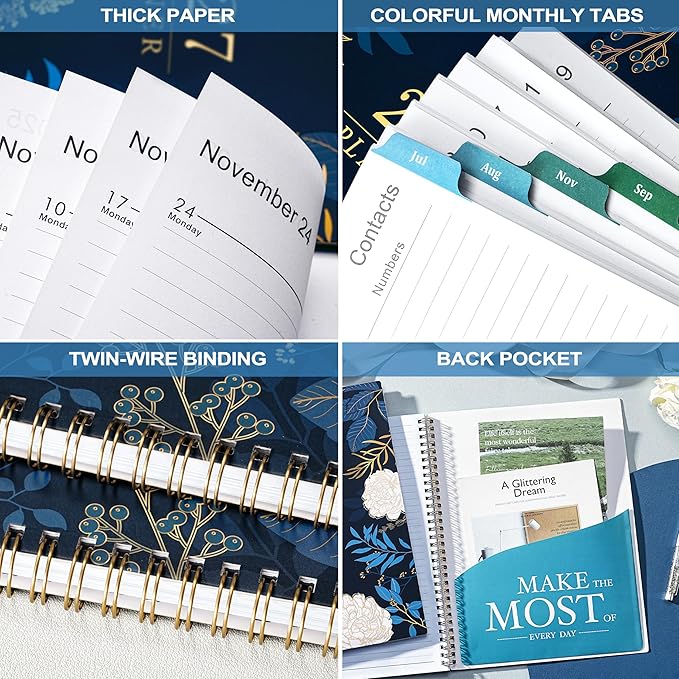 Planner 2026-2027 - Academic Planner 2026-2027, Jul 2026 - Jun 2027, Planner Weekly and Monthly, 8.5" x 11", Monthly Tabs, Twin-wire Binding, Holidays, Back Pocket