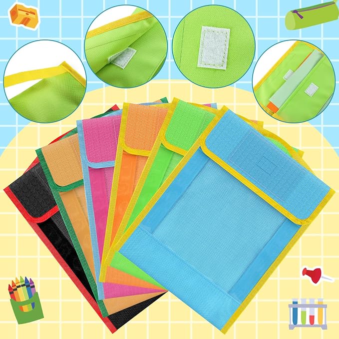 Qilery 12 Sets School Supplies Kit Back to School Essentials Bulk Includes Book Pouch Bags Notebooks Pencils Rulers Scissors Eraser and More for Students Teachers School Classroom Charity