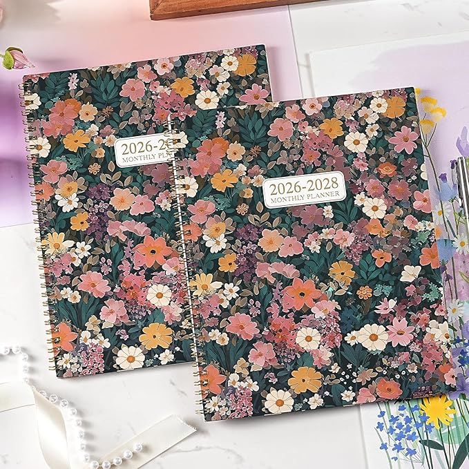 Monthly Planner 2026-2028 - 2 Year Monthly Planner/Calendar 2026-2028, July 2026 - June 2028, 9" x 11", 24 Monthly Tabs, Double-Sided Pocket, Twin-wire Binding, Holidays, Inspirational Quotes