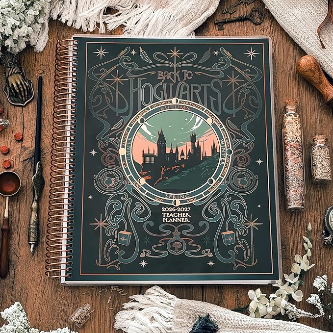 ConQuest Journals 2026-2027 Harry Potter Hogwarts Teacher Planner, July-June Academic Organizer, Monthly & Weekly Calendars, Checklists, Contacts & Student Lists, 11.25'' x 9.5'', Officially Licensed