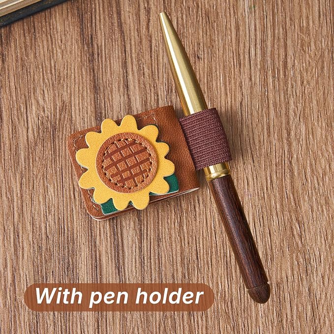 2PCS Magnetic Leather Bookmark, Rose & Sunflower Bookmarks for Women, Cute Magnetic Bookmark Clips, Book Accessories, Unique Gifts for Women