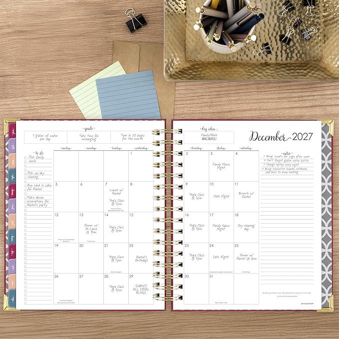 AT-A-GLANCE 2027 Planner, Daily & Monthly, 7" x 8.75", Hardcover, Harmony, Berry (6099-806-59-27)
