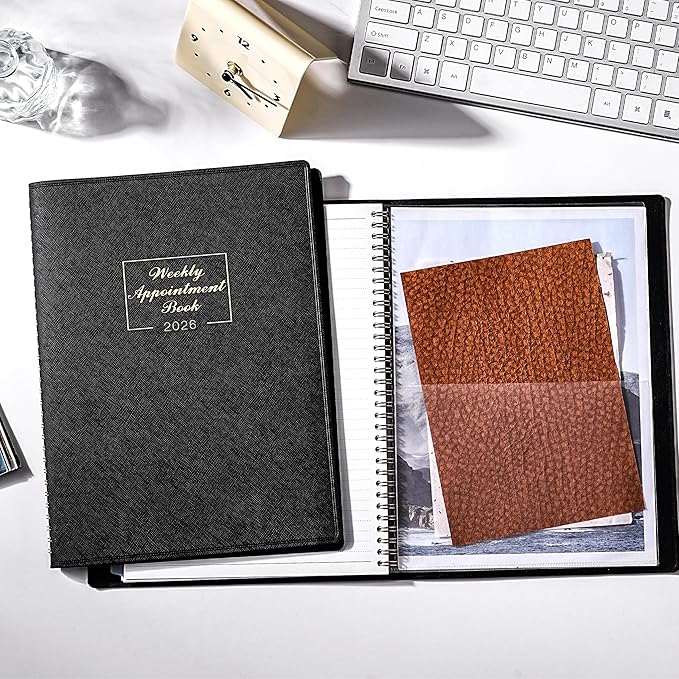 2026 Weekly Appointment Book - Daily Hourly Planner 2026 from January 2026 - December 2026, 8.5" x 11", 15-Minute Interval, Monthly Tabs, Leather Cover, Perfect for Your Life