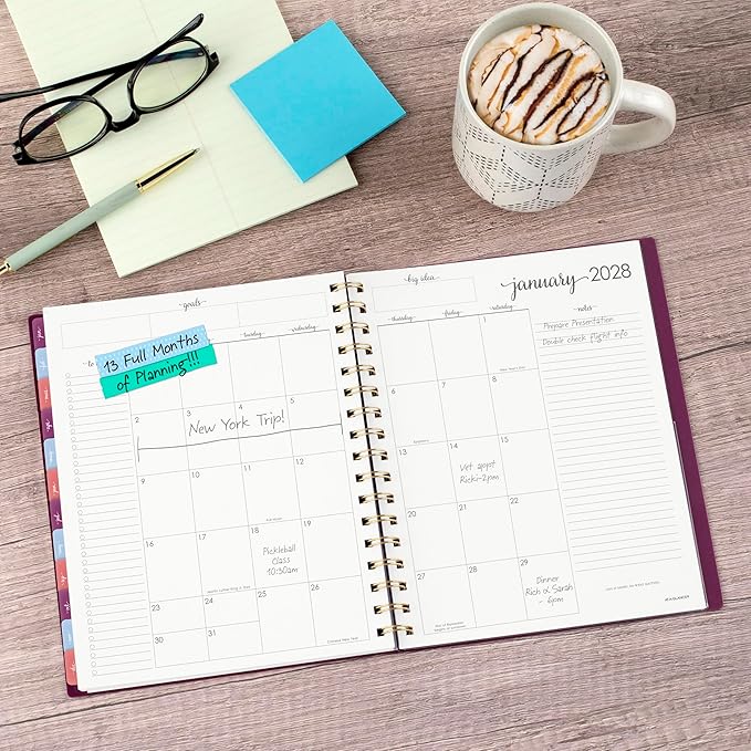 AT-A-GLANCE 2027 Planner, Weekly & Monthly, 13-Month Jan-Jan, 7" x 8.75", Harmony, Mulberry (1099-805-18-27)