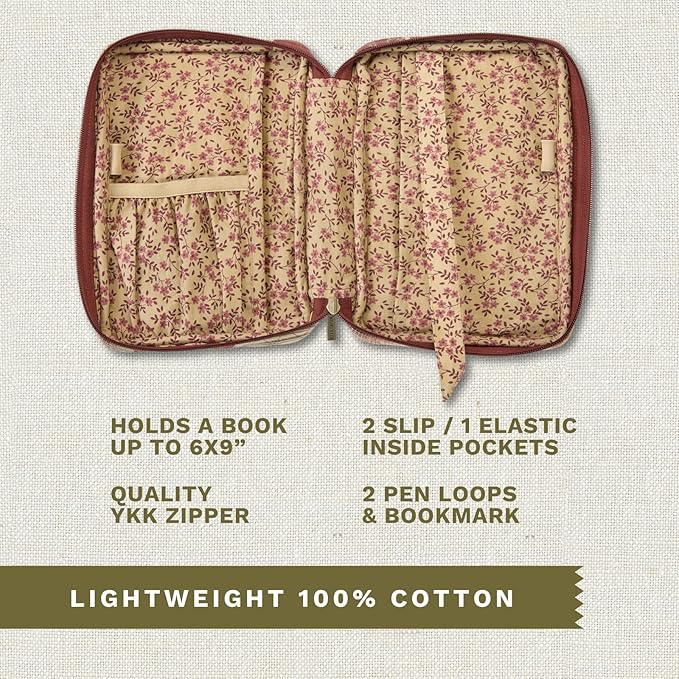Bella Taylor Small Bible Cover for Women - Quilted Cotton Bible Case for 6 x 9 inch Books - Burgundy Patch