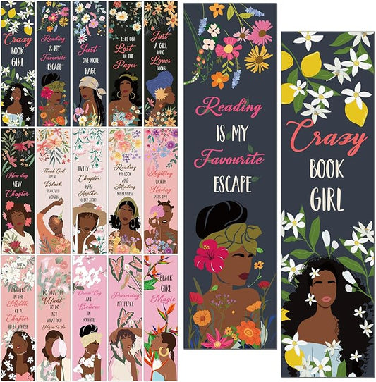 Black Girl Bookmarks Bulk, 150 Pcs Inspirational Paper Book Marks for Reading Women Girls, Affirmation Bookmark Double Sided for Black Magic Girls Classroom Library Supplies African American Gifts