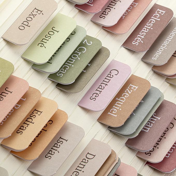 Mr. Pen- Spanish Bible Tabs, 75 pcs, Boho Theme, Laminated Bible Tabs for Women and Men