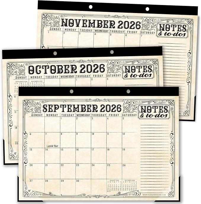 Hadley Designs Large Teacher Desk Calendar 2026-2027 - Desktop Calendar 2026, 18-Month Desk Calendars for Home, Office & Classroom, Cute Classroom Must Haves, Teacher Appreciation Gifts
