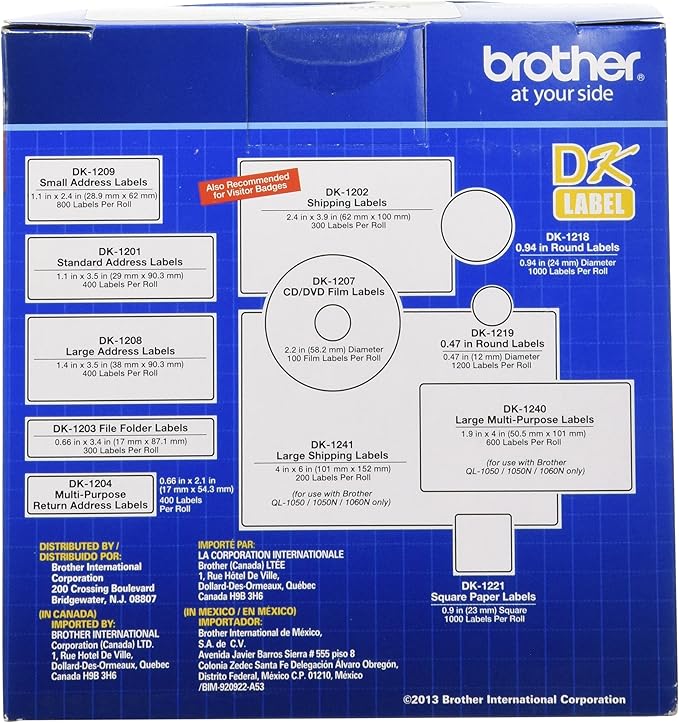 Brother Genuine, DK-2205 Continuous Paper Label Roll, Cut-to-Length Label, 2.4” x 100 Feet, (1) Roll Per Box (Pack of 2)