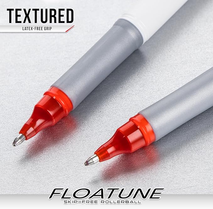 Pentel Floatune Rollerball Pen, (1.0mm), Bold Point, Black/Blue/Red Ink, Pack of 8 (BY110PF8OFC)