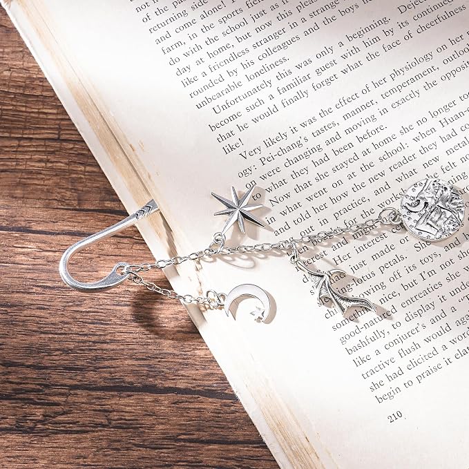 Fantasy Acotar Bookmark Gifts - Charm Metal Book Marks Reading Women Book Lover Merch Unique Aesthetic Page Markers Readers Novel Fans Bookish Birthday Students Teachers School Accessories