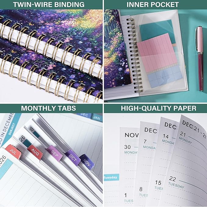 2026-2027 Pocket Calendar/Planner - Weekly & Monthly Pocket Planner for Purse, JUL. 2026 - JUN. 2027, 6.8" x 4.1", Pocket Planner 2026-2027, Strong Twin - Wire Binding