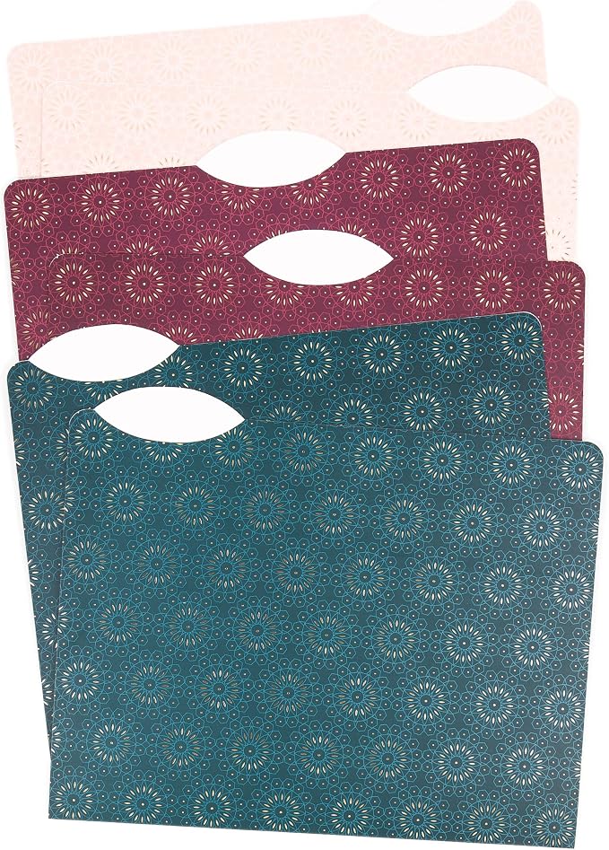 U Brands 3 Tab File Folders, Fleuri Jewel Tones, 24 Count