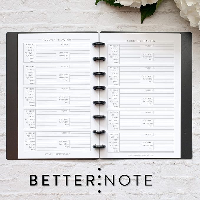 BetterNote Finance Plan Refill for Discbound Notebooks, Bill, Account, Expense, Budget, Debt Snowball, Fits Levenger Circa, Happy Planner, Arc Systems, TUL, Talia, 1 Year Supply (8-Disc, 5.5"x8.5")