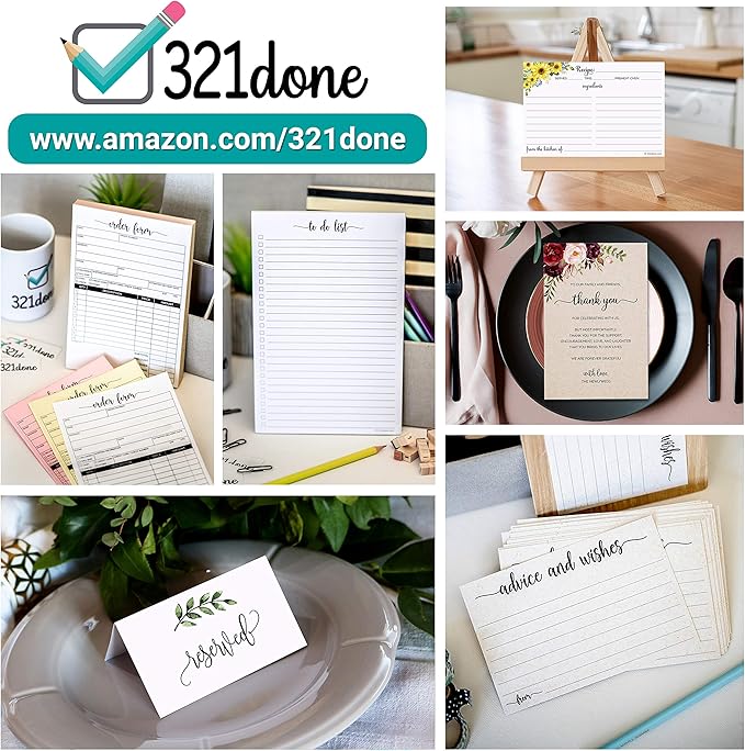 321Done Blank Week Planning Pad - 50 Sheets (5.5" x 8.5") - Weekly Days of Week Notepad, Planner Organizing - Made in USA - Simple Script