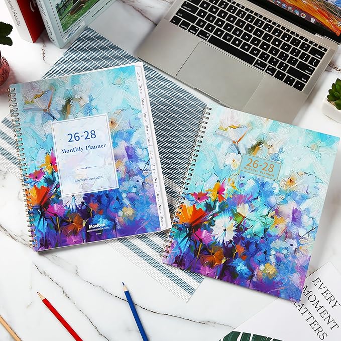 2026-2028 Monthly Planner/Calendar with Two-Side Pocket, July 2026 - June 2028, 9" x 11", 2 Year Monthly Planner 2026-2028, Flexible Cover, Perfect Organizer
