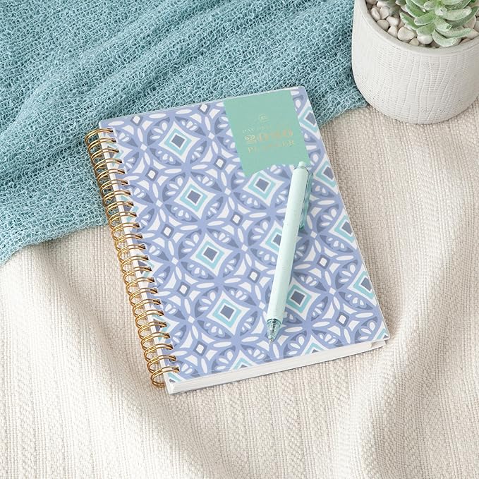 Blue Sky Day Designer 2026 Weekly and Monthly Planner Calendar, January 2026 - December 2026, 5" x 8", Flexible Cover, Durable Twin Wire Binding, Includes Storage Pocket, Stickers, Tile