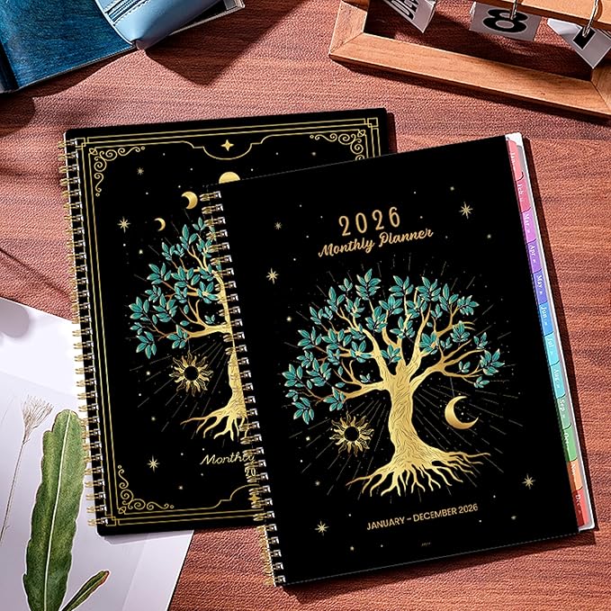 2026 Monthly Planner - Monthly Planner/Calendar 2026, from January to December, 8.75'' x 11'', 12-Months Planners With Tabs, Inner Pocket