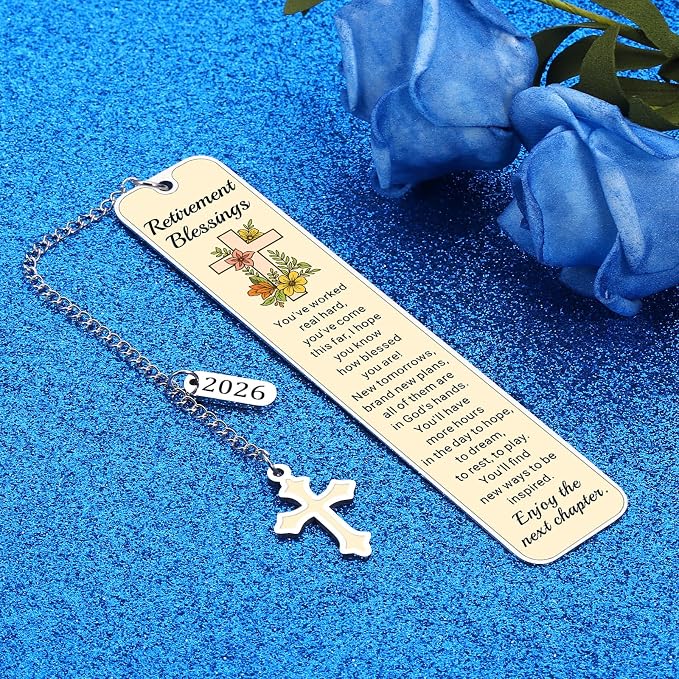 Christian Retirement Gifts for Women Men 2026 Happy Retired Gifts for Teacher Men Coworker Leaving Gift for Women Retired Going Away Farewell Gift for Coworkers Friends Retirement Blessing Bookmarks