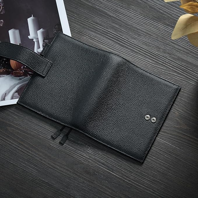 A6 Genuine Leather Techo Notebook Cover Compatible With Hobonichi Original Stalogy Midori MD With 5 Card Slots Pen Loop Bookmarks Back Pocket