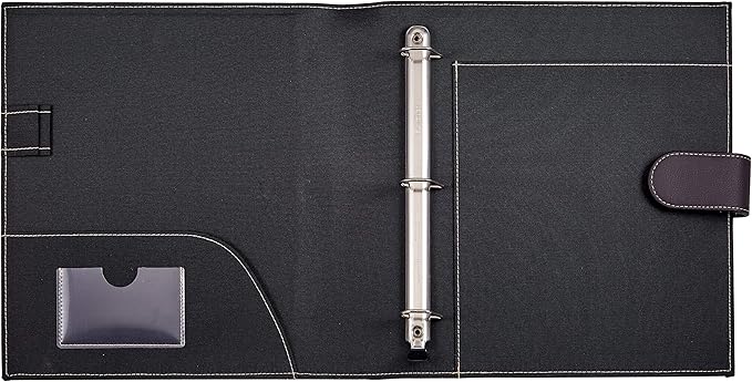 It's Academic Executive Leather Portfolio Folder, 1" Ring Binder and 250-Sheet Capacity to Organize Resumes, Business Cards, Note Pads, and Legal-Size Documents, Pen Loop, Dark Brown Faux Leather