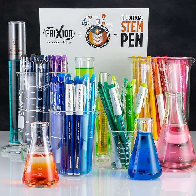 Pilot, FriXion Point Erasable & Refillable Gel Ink Pens, Extra Fine Point 0.5 mm, Pack of 3, Black, Blue & Red