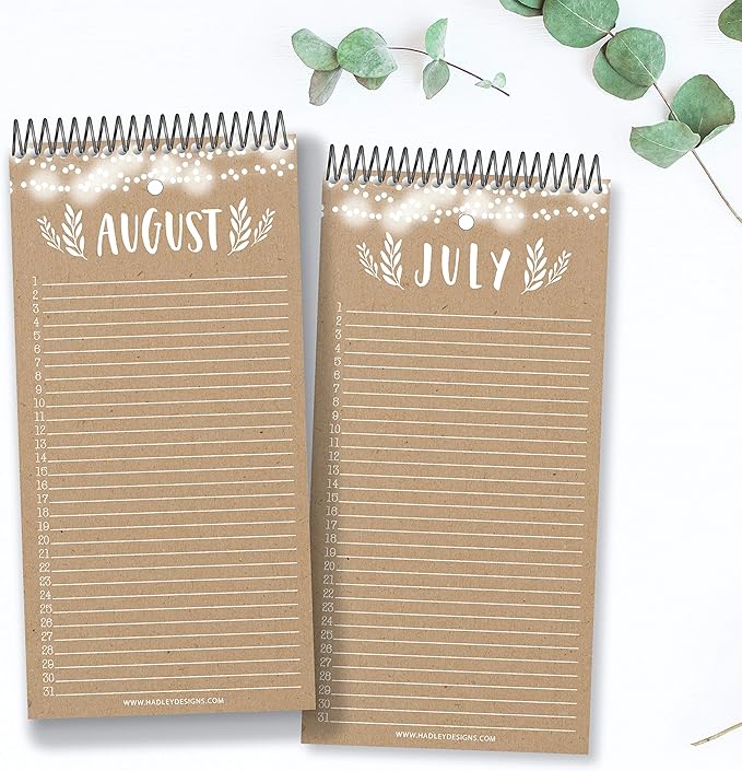 Hadley Designs Rustic Perpetual Birthday, Anniversary, Special Event Reminder Calendar Book Journal for Important Family Date Day Remembrance Wall Hanging, Bday Birthdate Gift Card Planner Organizer